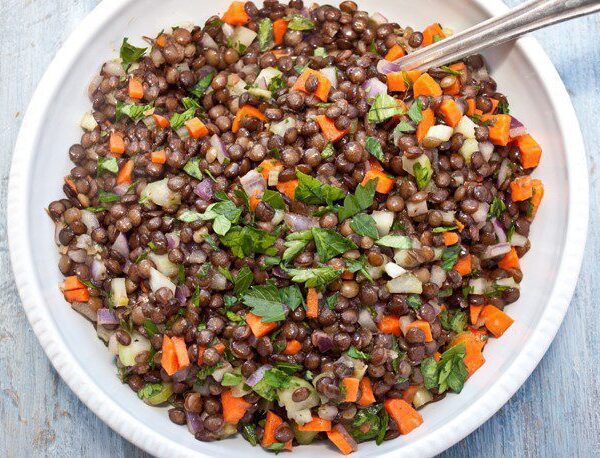 French lentils in a bowl