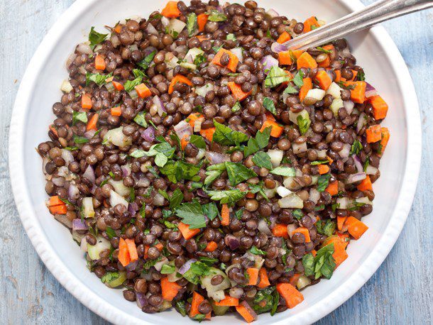 French lentils in a bowl