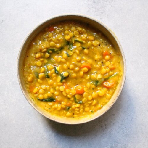 Chana Dal in white bowl